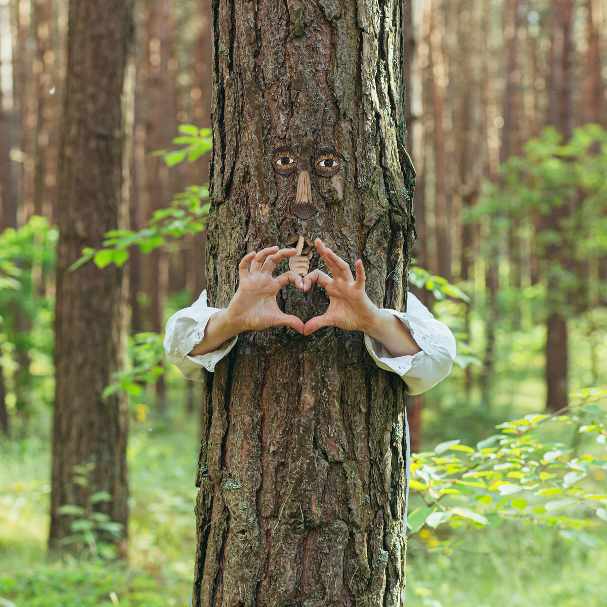 BAUMGESICHT - Multicolor, Kunststoff (2.5/6/8.5cm) - Relaxdays