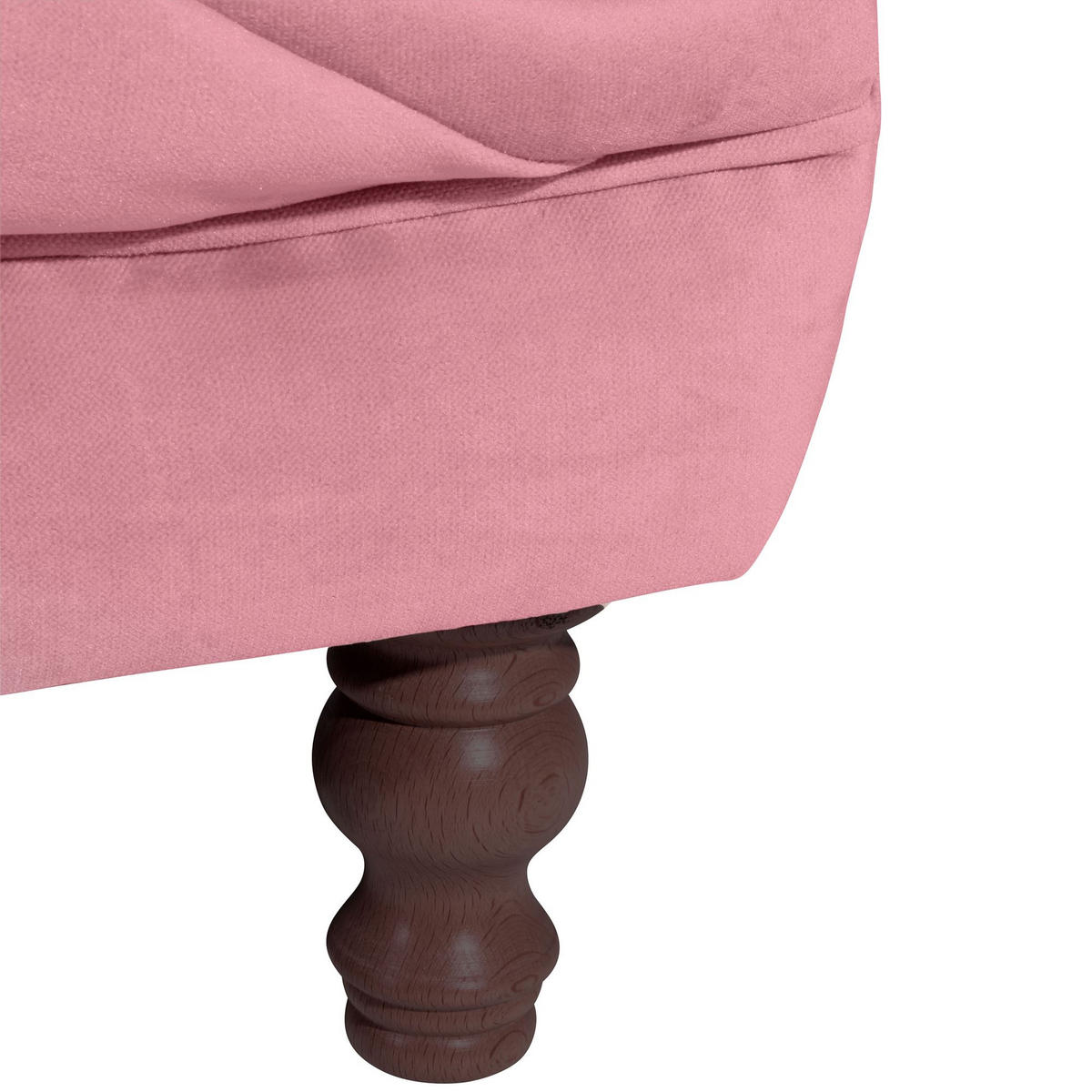 CHESTERFIELD Sofa 3-Sitzer Kaylin Samtvelours rosé - Rosa, Kunststoff (253/80/100cm) - 58aufmkessel