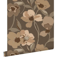 TAPETE Blumen 50 x 900 cm - Braun, Papier (50/900cm) - ESTAhome