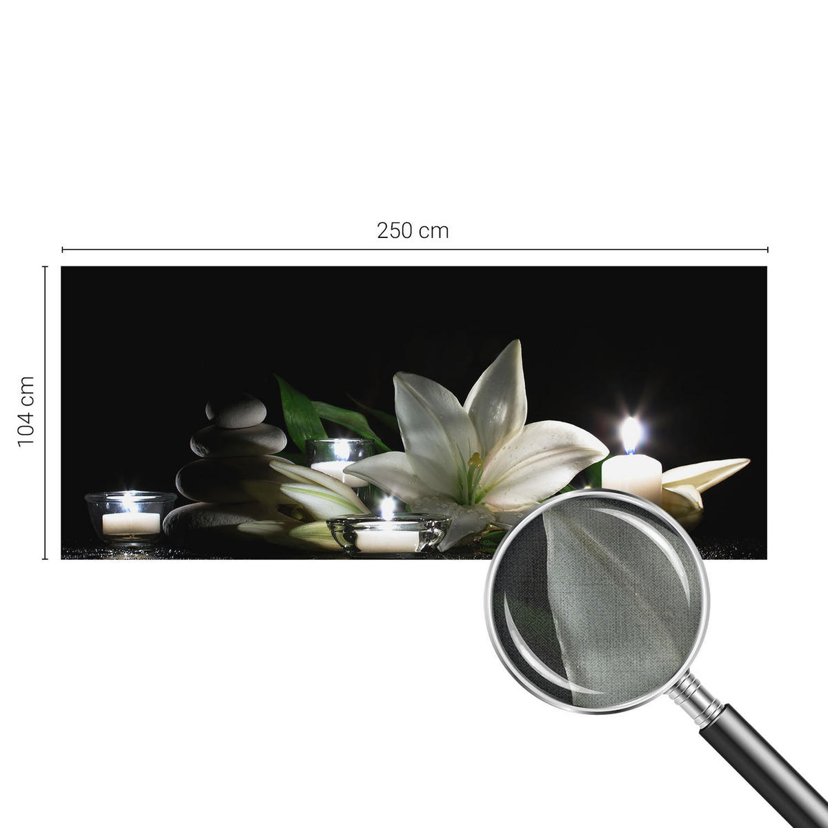FOTOTAPETE 250x104 cm - Entspannende Szene - Schwarz, Textil (250/104cm) - Wallfluent