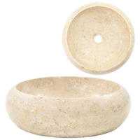 WASCHBECKEN 40/12 Cm Marmor Creme - Creme, Stein (40/12/40cm) - vidaXL