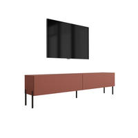 TV-SCHRANK : Ziegelrot, 170 x 52 x 32 cm, schwarze Beine - Rot/Schwarz, Holzwerkstoff/Metall (170/52/32cm) - 3XE LIVING