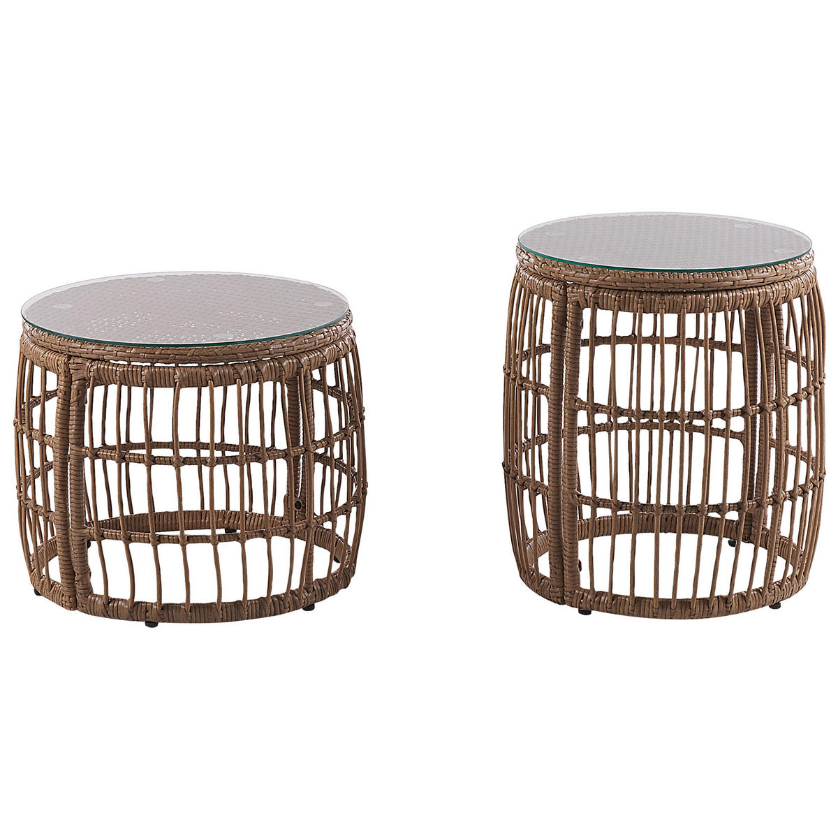 GARTENMÖBEL-SET 4-Sitzer Rattan Beige Ravello - Beige, Kunststoff - Beliani