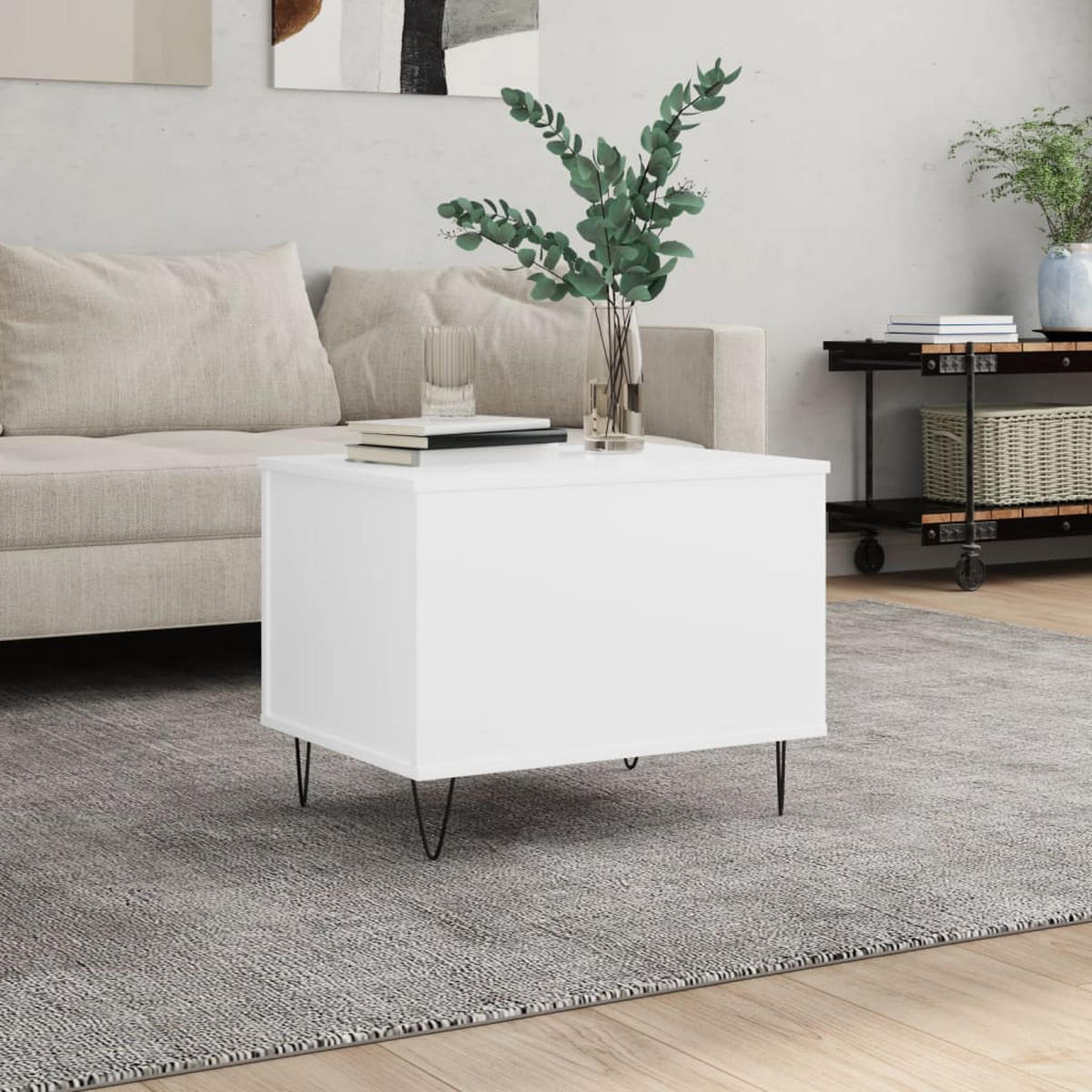 COUCHTISCH Weiß 60x44,5x45 cm Holzwerkstoff - Weiß, Holzwerkstoff (60/44.5/45cm) - furnicato