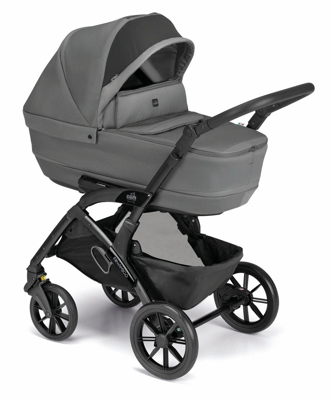SPORT-KINDERWAGEN Dinamico Rover Kombi 3 in 1 | Anthrazit | Sportwagen | inkl. Babyschale & Auto-Kindersitz - Anthrazit, Textil (70/110cm) - Cam il Mondo del Bambino S.p.A.