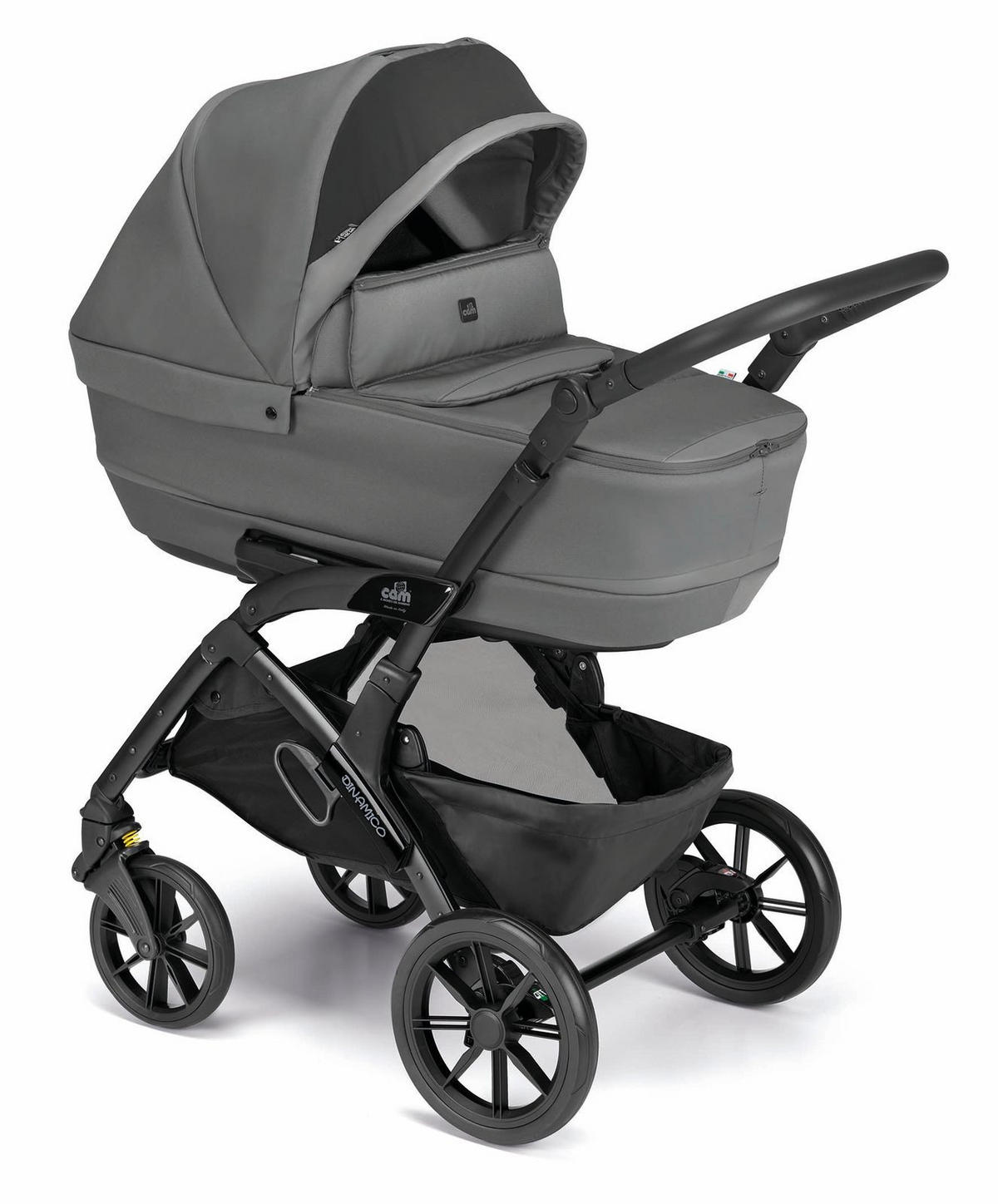 SPORT-KINDERWAGEN Dinamico Rover Kombi 3 in 1 | Anthrazit | Sportwagen | inkl. Babyschale & Auto-Kindersitz - Anthrazit, Textil (70/110cm) - Cam il Mondo del Bambino S.p.A.