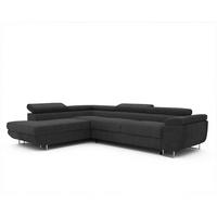 ECKSOFA ANTON mit Schlaffunktion und Bettkasten Anthrazit - Anthrazit, Holzwerkstoff/Kunststoff (274/203cm) - Idohome