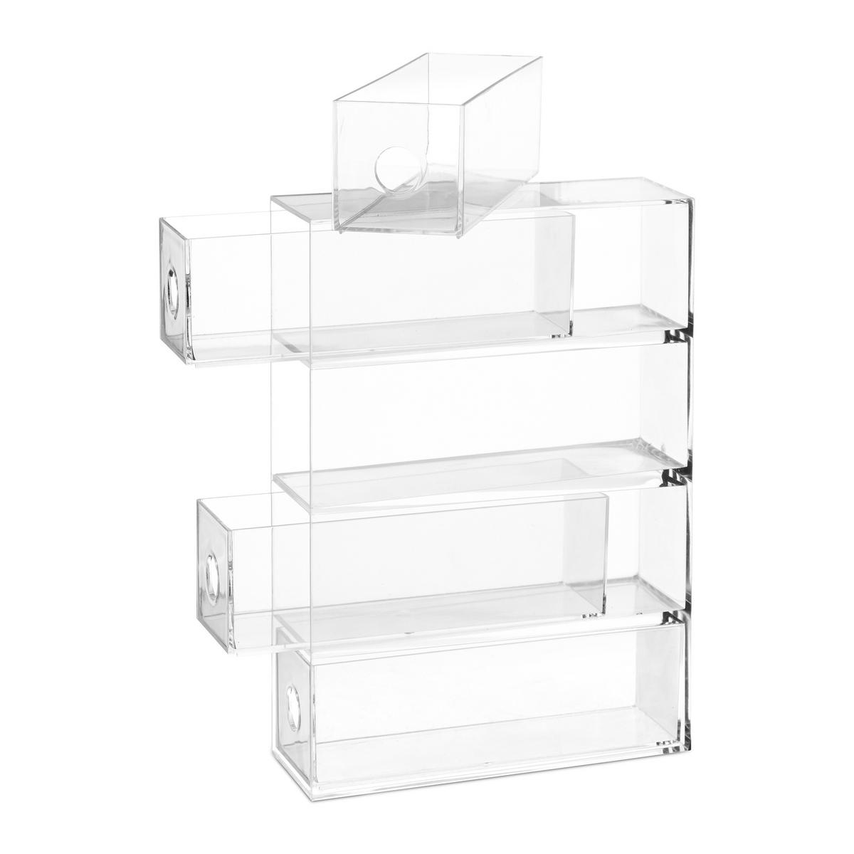 MAKE-UP Organizer - Transparent, Kunststoff (17.5/25/6.5cm) - Relaxdays