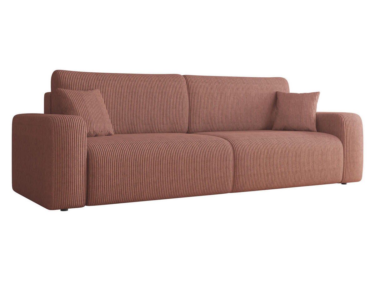 SCHLAFSOFA Piano Cord - Schwarz/Rosa, Holz/Kunststoff (245/82/92cm) - MIRJAN24