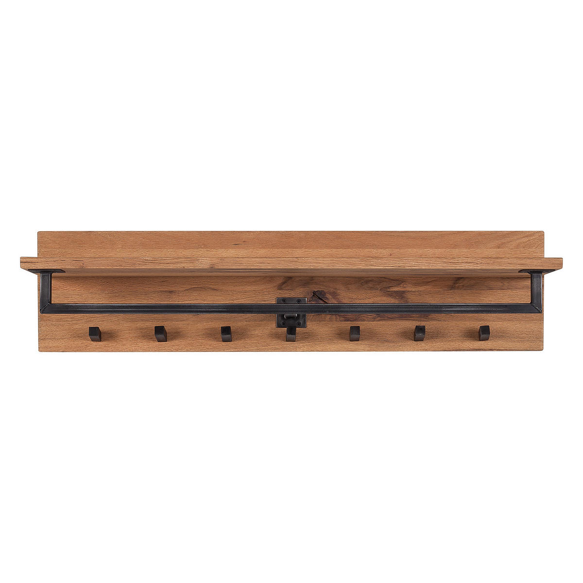 WANDGARDEROBE - Wildeiche massiv - Eichefarben, Holz/Metall (100/24/30cm) - home24