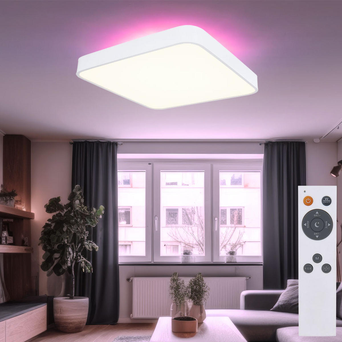 LED DECKENLEUCHTE Leanara Weiß Metall - Weiß, Metall (73/73/10.5cm)