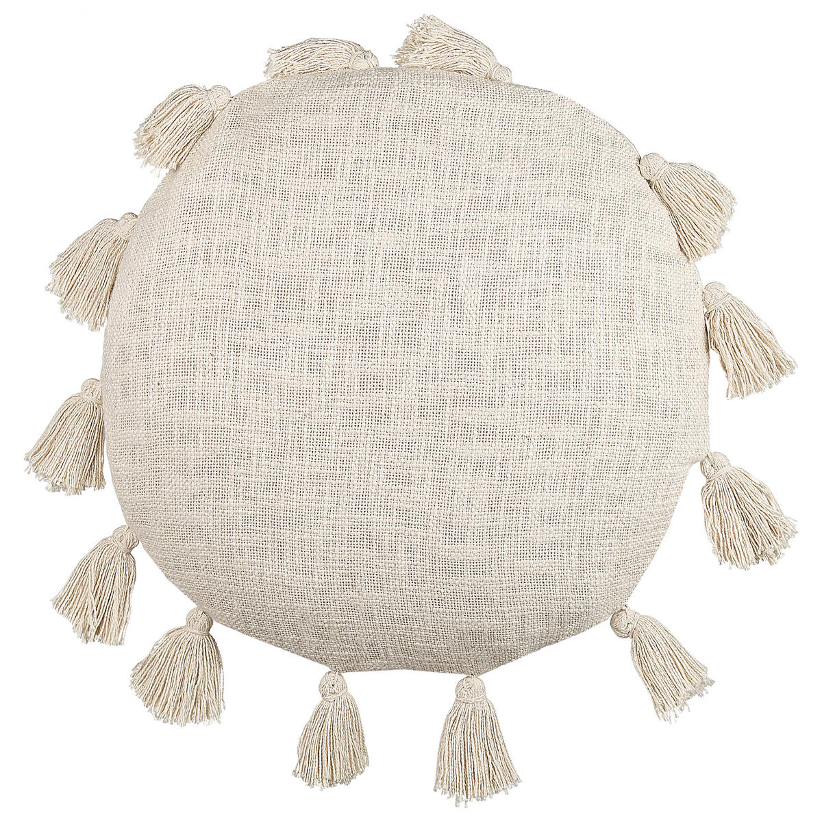 DEKOKISSEN Hellbeige 45/45 cm Madia - Beige, Naturmaterialien/Textil (45/45cm) - Beliani