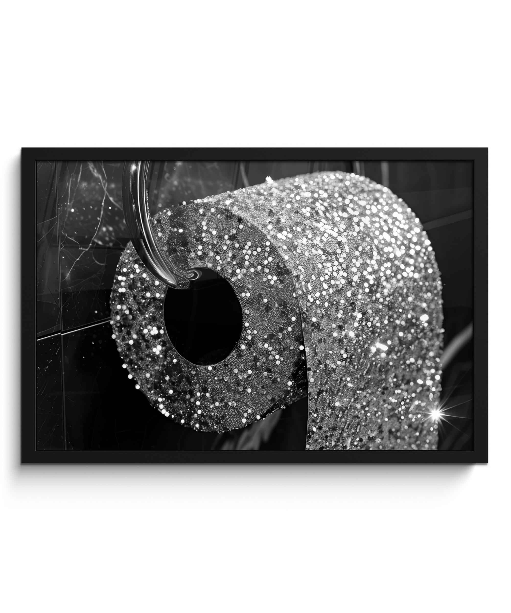 POSTER S OKVIROM WC 60x40 cm - srebrne boje, papir (60/40cm) - MuchoWow