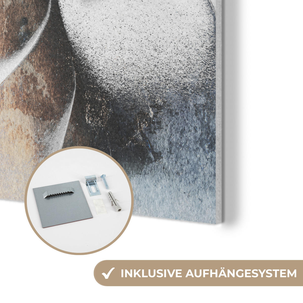 AKUSTIKPANEEL Luxus - Abstrakt - Gold - Weiß 60x80 cm - Goldfarben, Textil (60/0.9/80cm) - MuchoWow