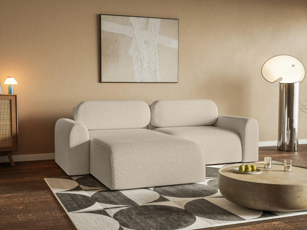ECKSOFA Lome Mini mit Schlaffunktion, Beige - Beige, Textil (244/165cm) - Fedve