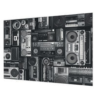 FOTOTAPETE 312x219 cm - Retro-Radio - Schwarz, Textil (312/219cm) - Wallfluent
