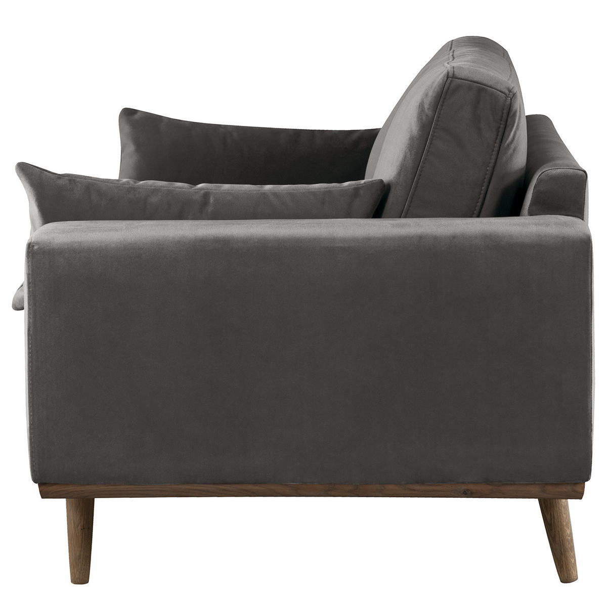 2-SITZER SOFA - Eichefarben/Dunkelgrau, Eichenholz/Textil (197/81/88cm) - home24