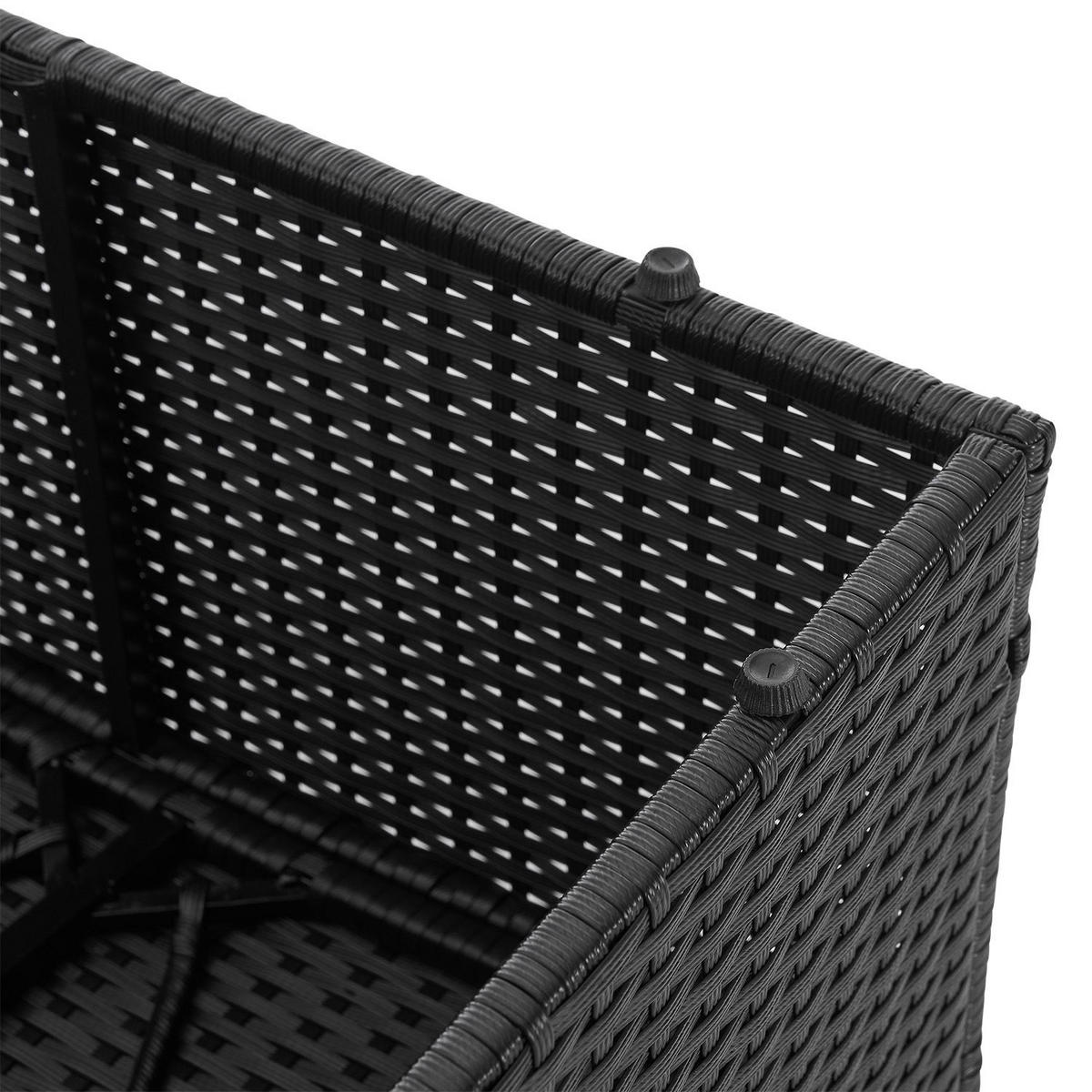 SONNENLIEGE Lamia schwarz faltbar - Schwarz, Kunststoff (60/40/200cm) - Juskys