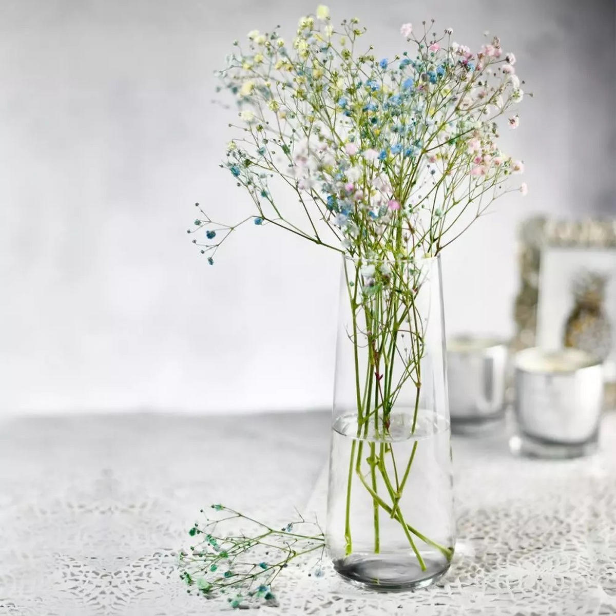BLUMENVASE, 1 Stk., 1,2 l, 24 cm - Transparent, Glas (9.8/24cm) - Krosno Glass