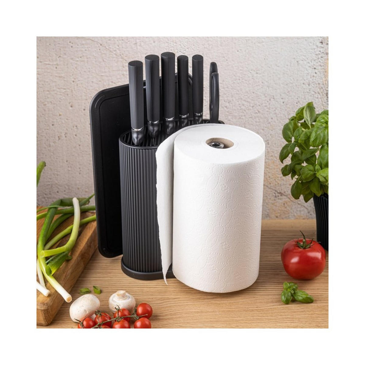 MESSERSET Schwarz 30/20/30 cm 63936 - Schwarz, Kunststoff - Klausberg 