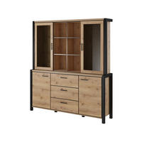 SIDEBOARD ATTIVO 180x40,6x200 cm mit 3 Schubladen und 4 Türen Eichefarben - Braun, Holzwerkstoff (180/200/40.6cm) - MASSENO