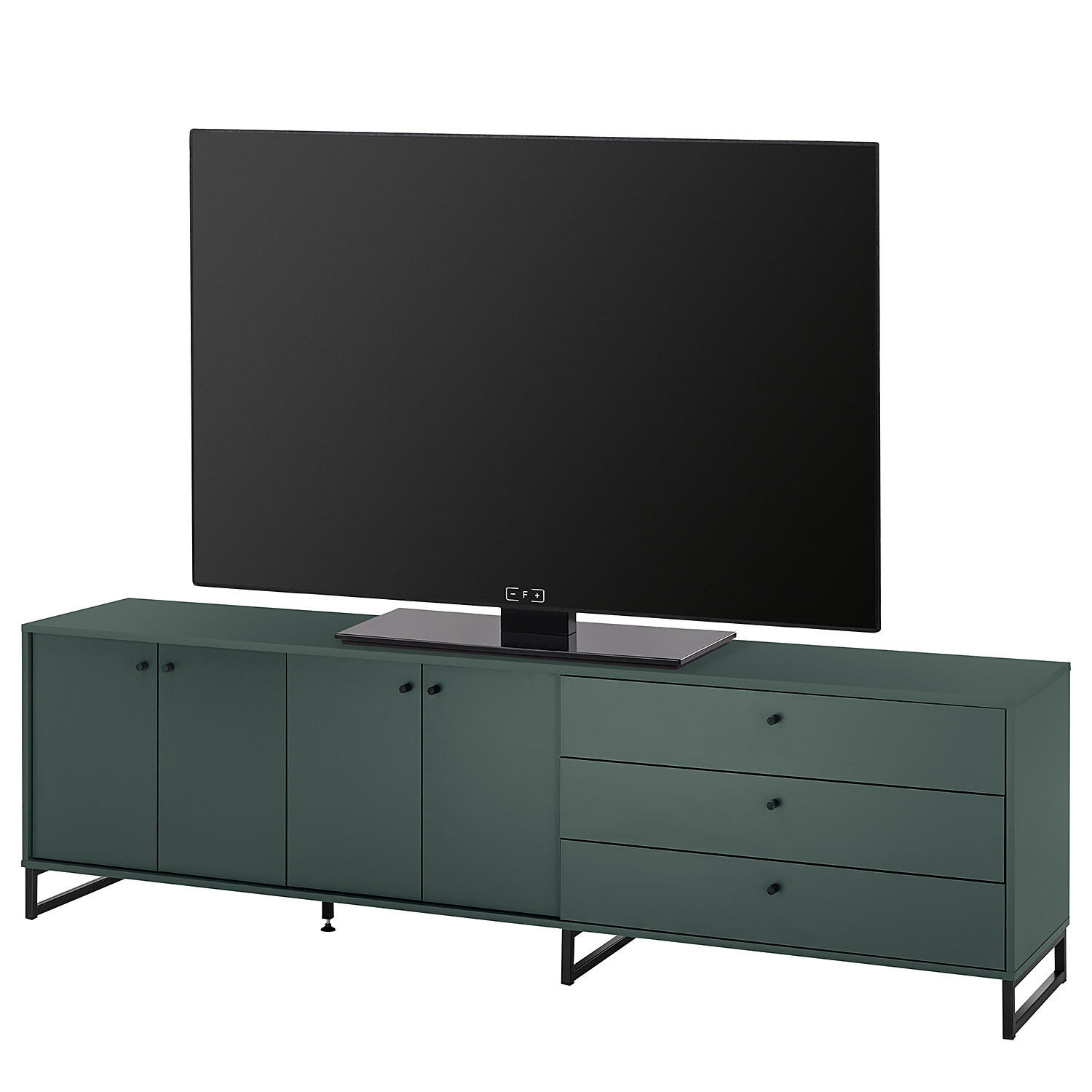 LOWBOARD - Dunkelgrün / Schwarz - Dunkelgrün, Holzwerkstoff (213/62/42cm) - home24