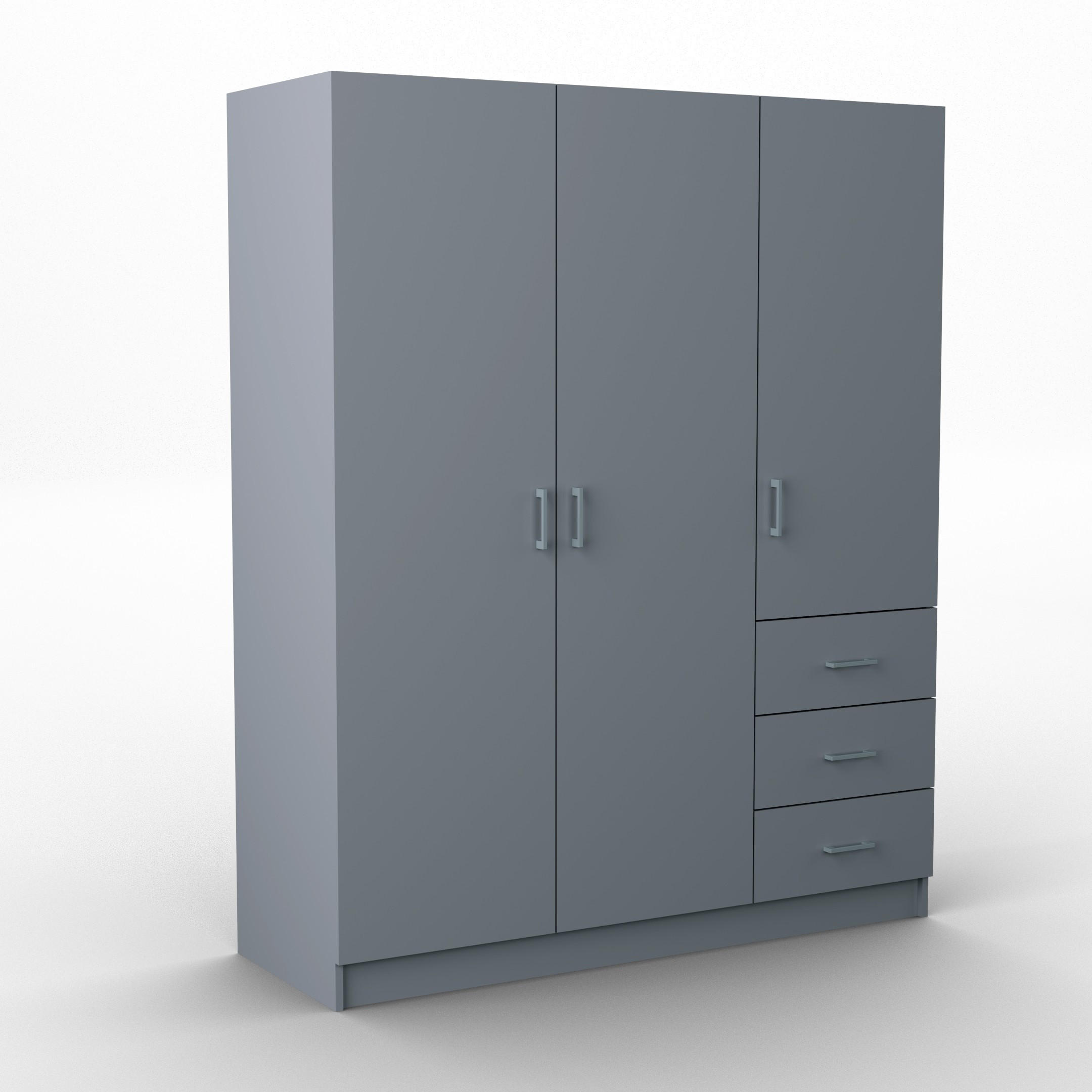 DREHTÜRENSCHRANK PINELLO 114/177/50 cm 3-türig Graphitfarben - Graphitfarben, Holzwerkstoff (114/177/50cm) - MASSENO