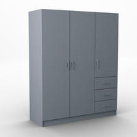 DREHTÜRENSCHRANK PINELLO 114/177/50 cm 3-türig Graphitfarben - Graphitfarben, Holzwerkstoff (114/177/50cm) - MASSENO