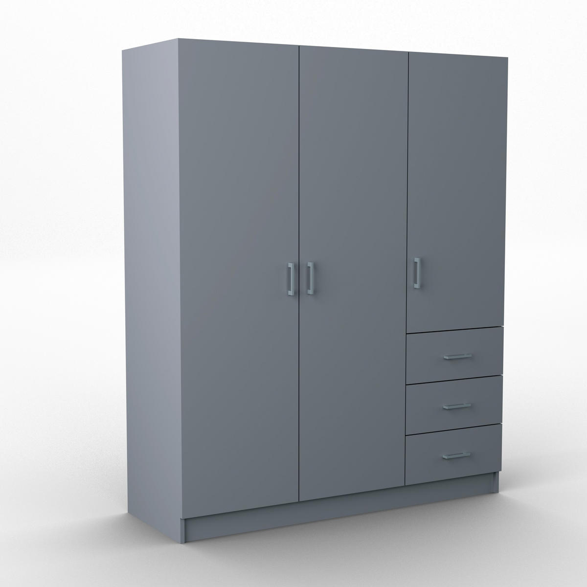 DREHTÜRENSCHRANK PINELLO 114/177/50 cm 3-türig Graphitfarben - Graphitfarben, Holzwerkstoff (114/177/50cm) - MASSENO