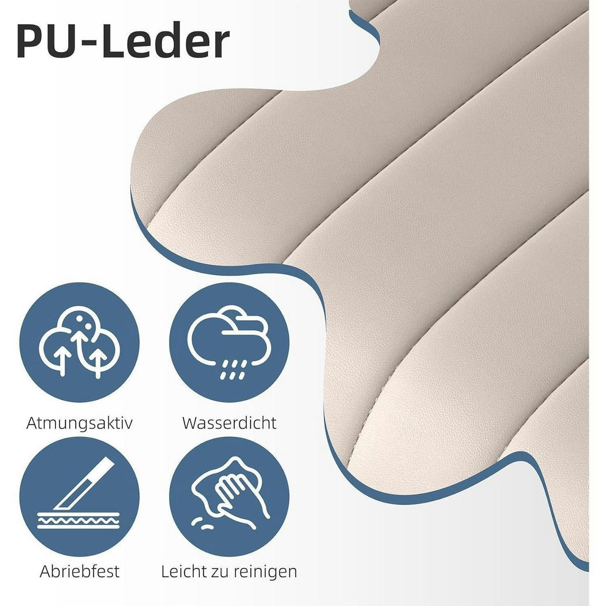 BARHOCKER 3er Set Beige mit Lehne und Höhenverstellung - Beige, Kunststoff (46/109/37cm)