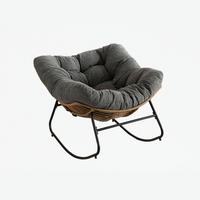 SCHAUKELSTUHL Grau Chenille, Metallrahmen - Grau, Textil (98/77/102cm) - Oxeza
