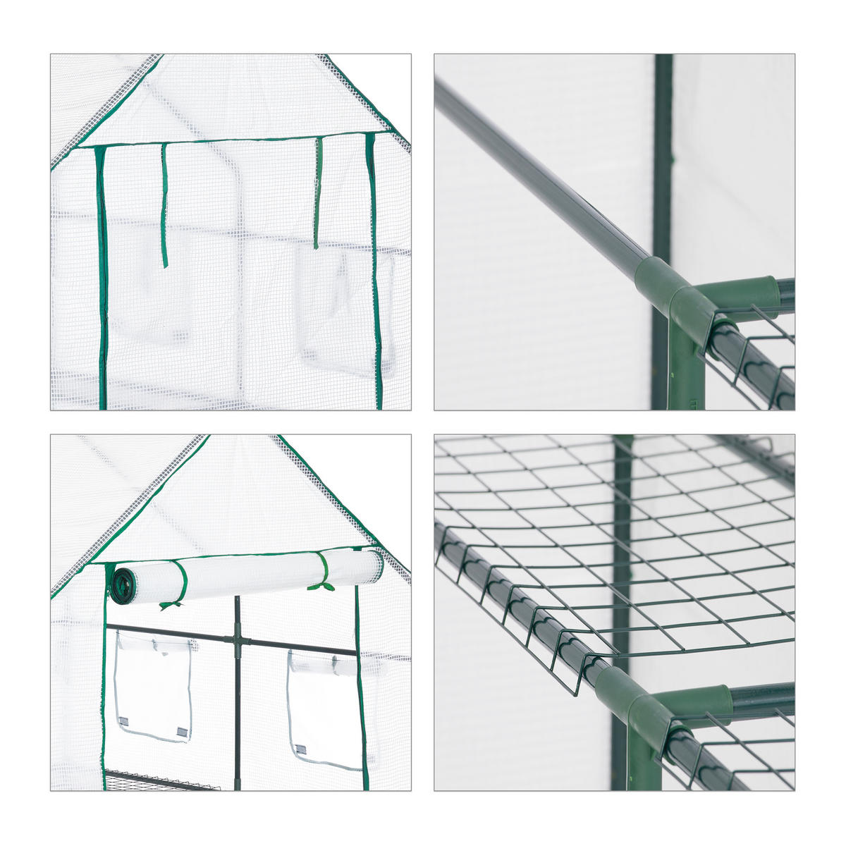 GEWÄCHSHAUS - Transparent, Textil/Metall (140/190/140cm) - Relaxdays