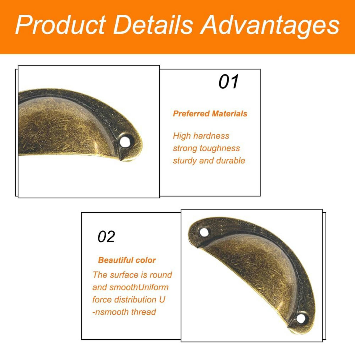 MÖBELGRIFF Bronze 4er-Set - Goldfarben, Metall (3.5/2/8cm)