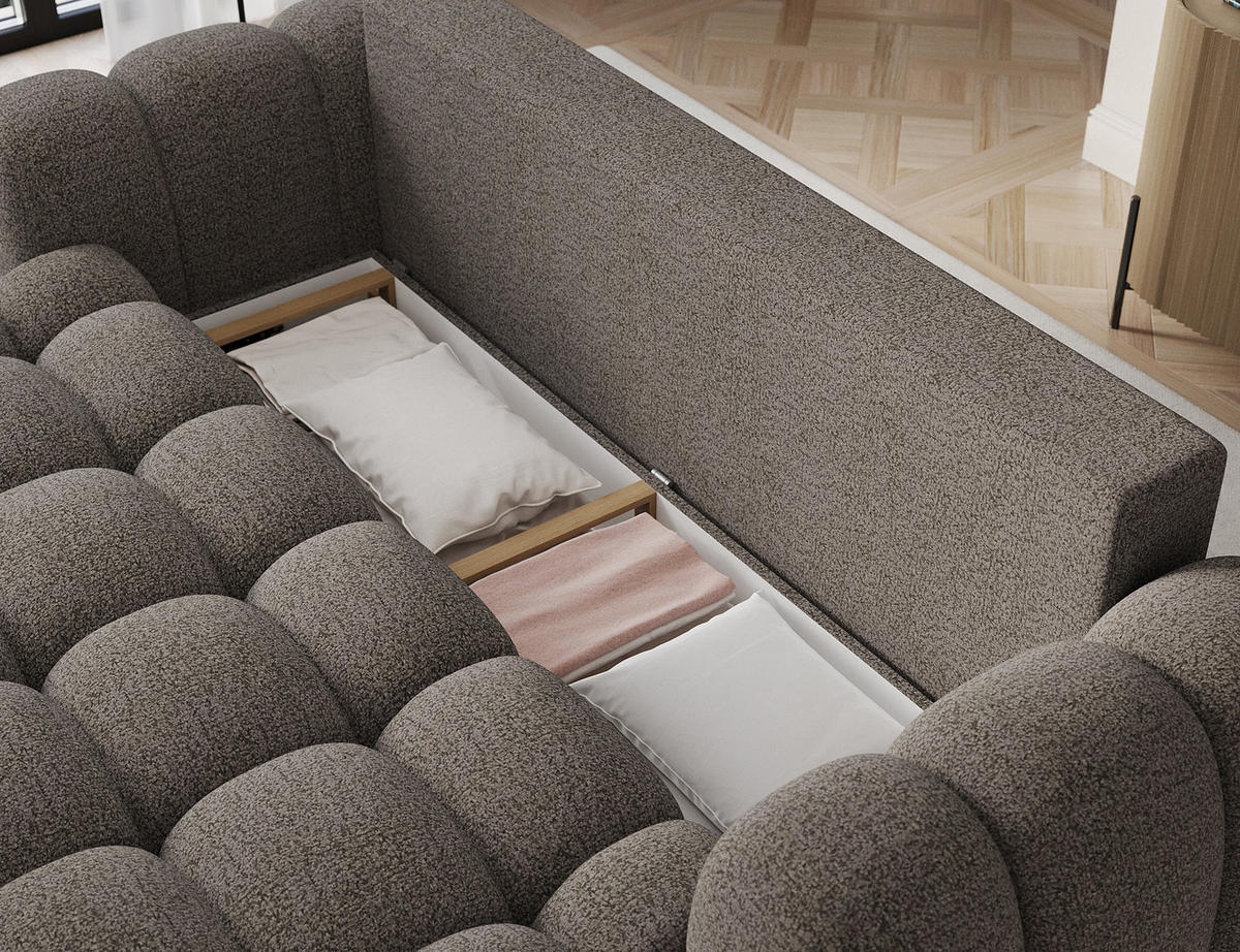 SOFA Elvento - Braun (Royal 20) - Braun, Holzwerkstoff (256/105/119cm) - Möblo