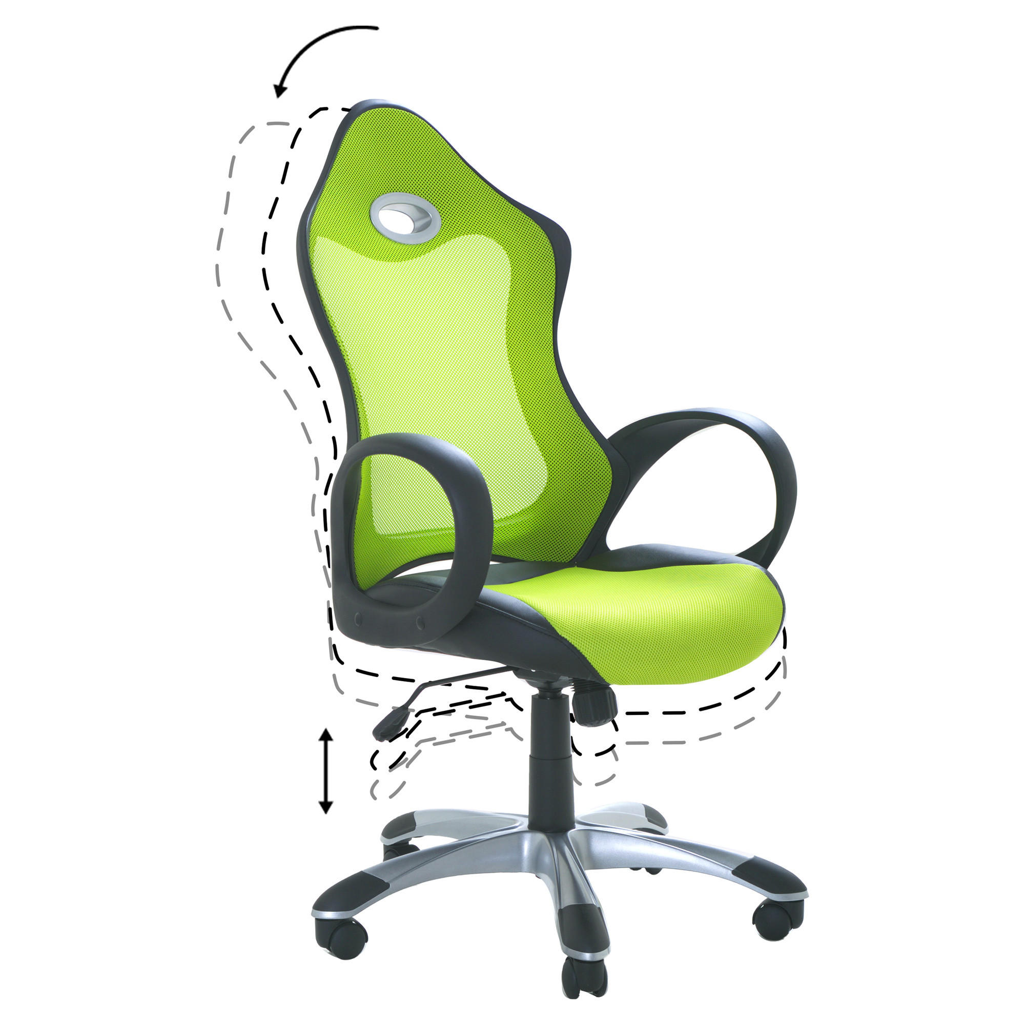 BÜROSTUHL Polyester Grün Ichair - Grün, Kunststoff/Textil (67/109/67cm) - Beliani