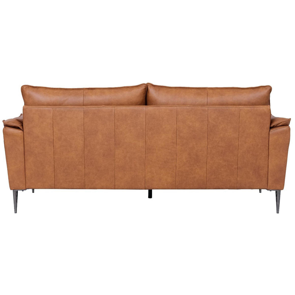 DREISITZER-SOFA Echtleder Braun - Schwarz/Braun, Leder/Metall (195/88/90cm) - Furnhouse