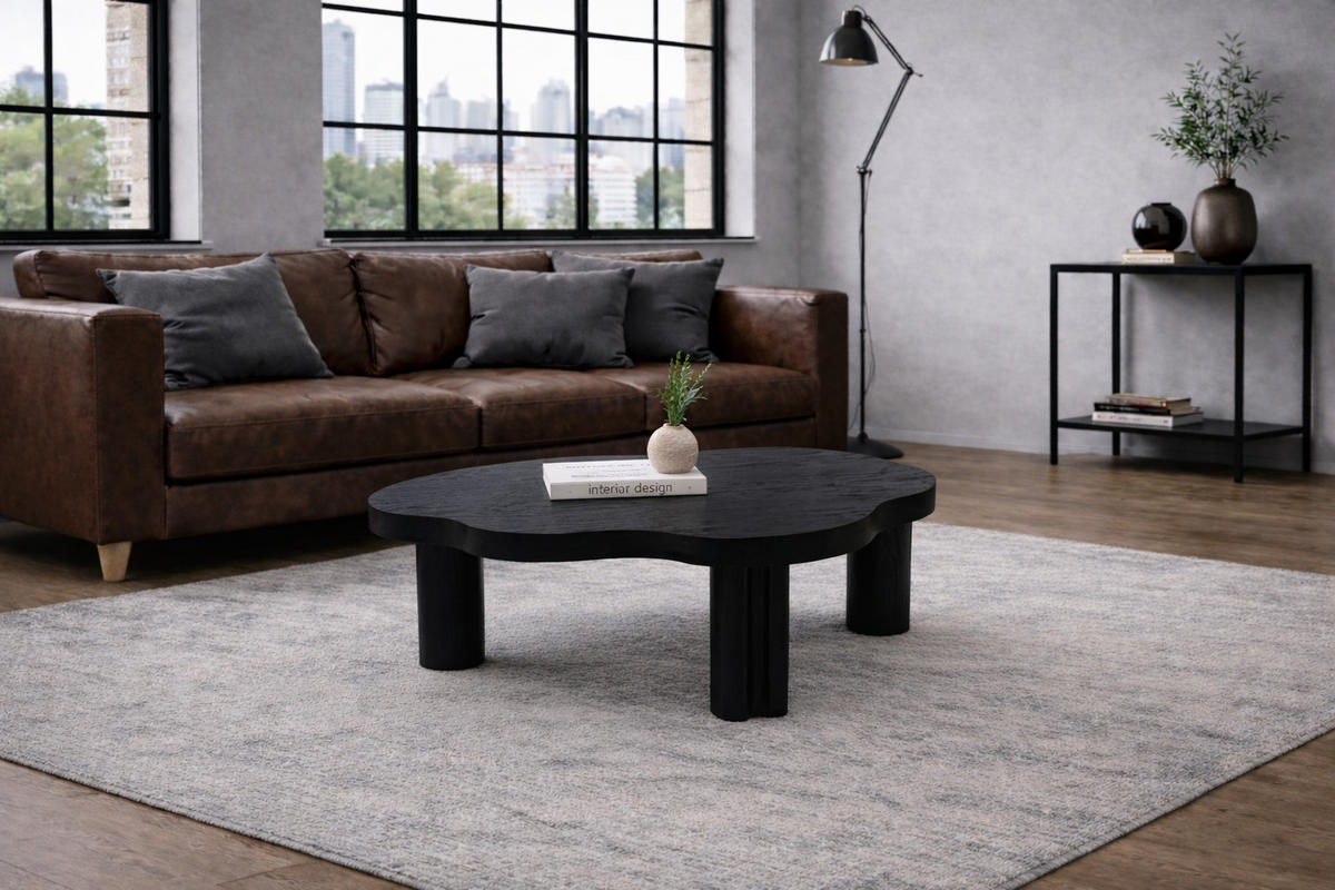 COUCHTISCH ORGANICA natürliche Qualität, solide und modern Schwarz - Schwarz, Eichenholz/Holz (63/100/38cm) - Kaiser Möbel
