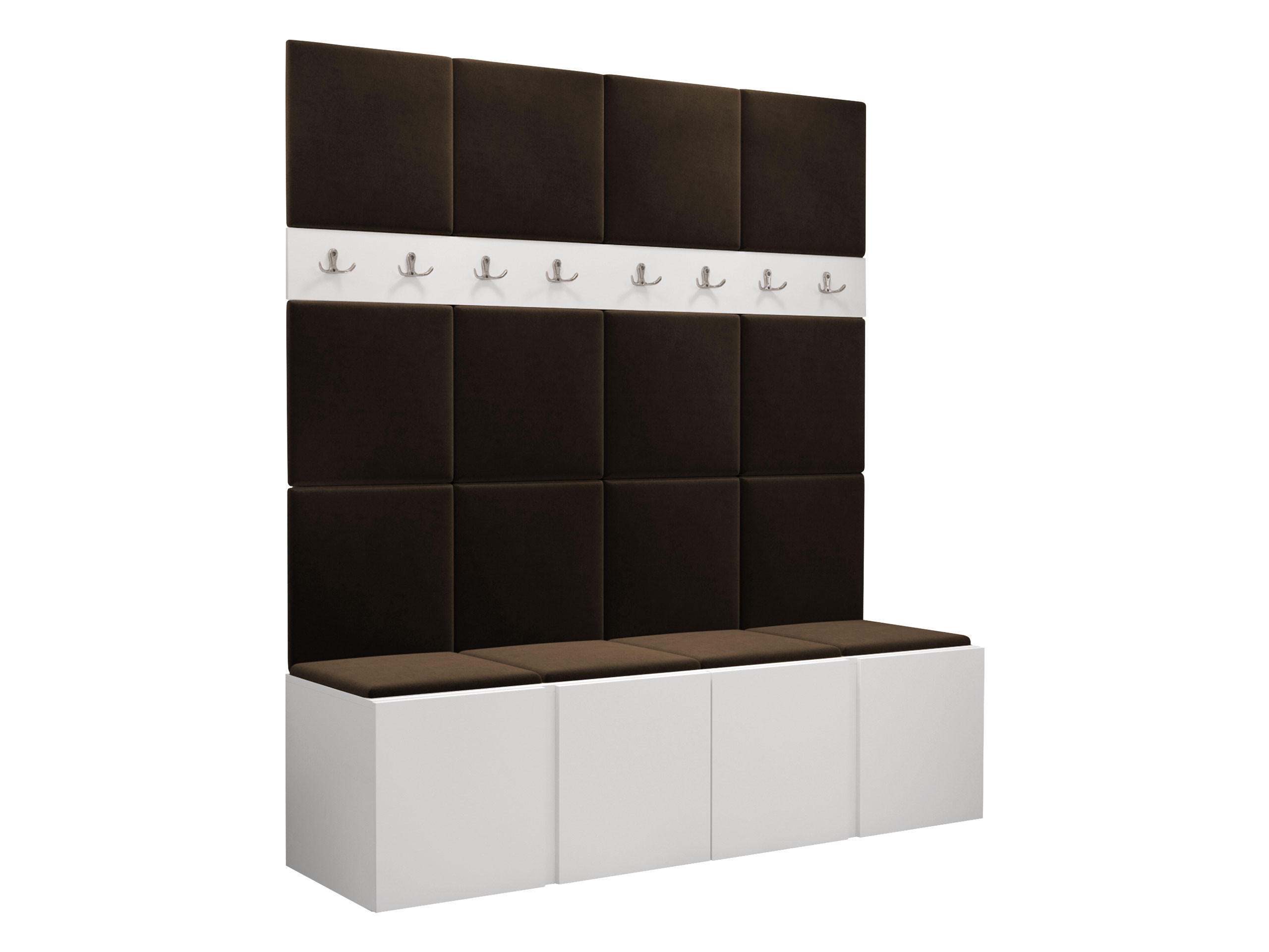 GARDEROBEN-SET Orion V - Weiß/Braun, Holzwerkstoff/Kunststoff (168/186/46cm) - MIRJAN24