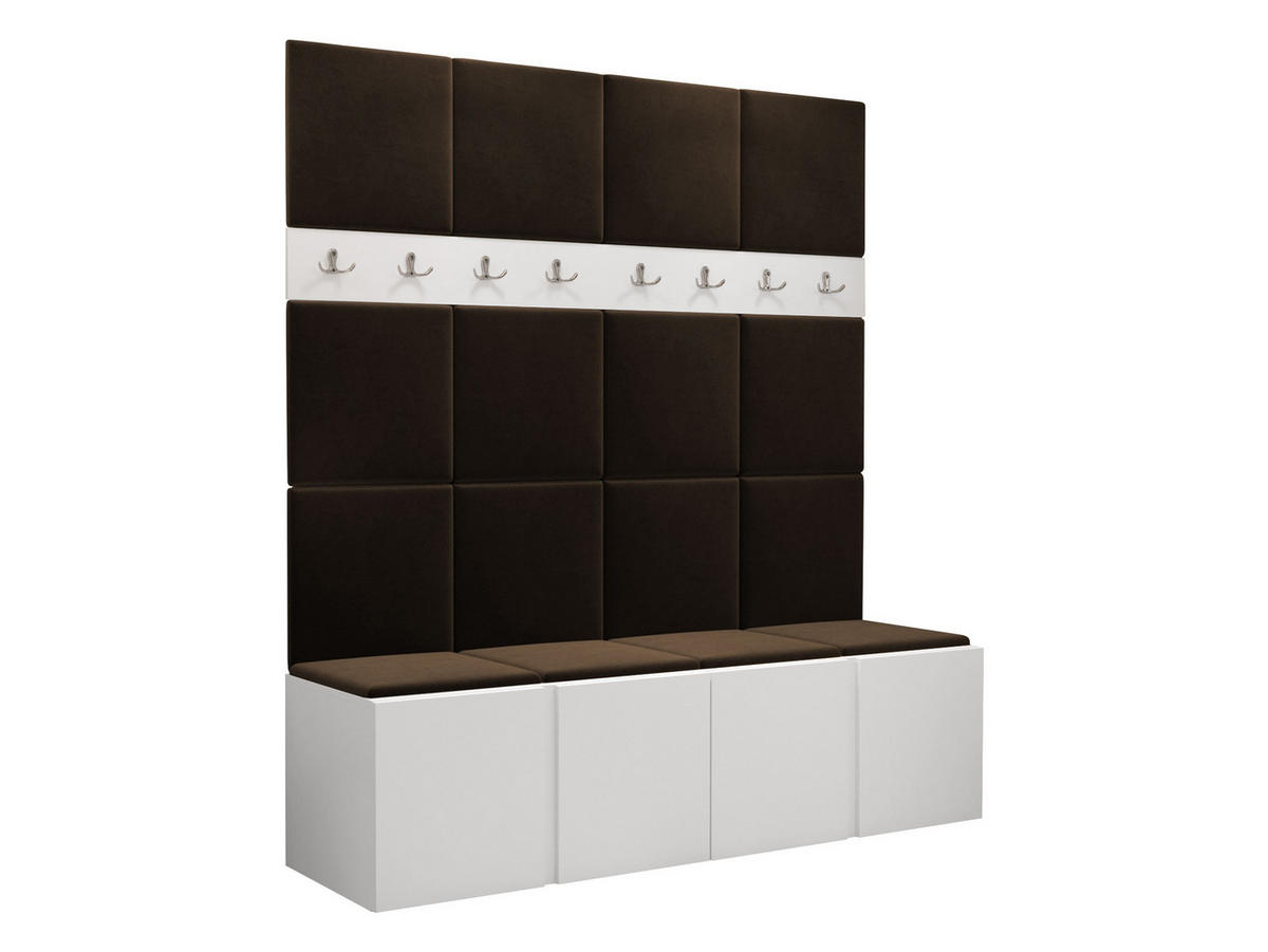 GARDEROBEN-SET Orion V - Weiß/Braun, Holzwerkstoff/Kunststoff (168/186/46cm) - MIRJAN24