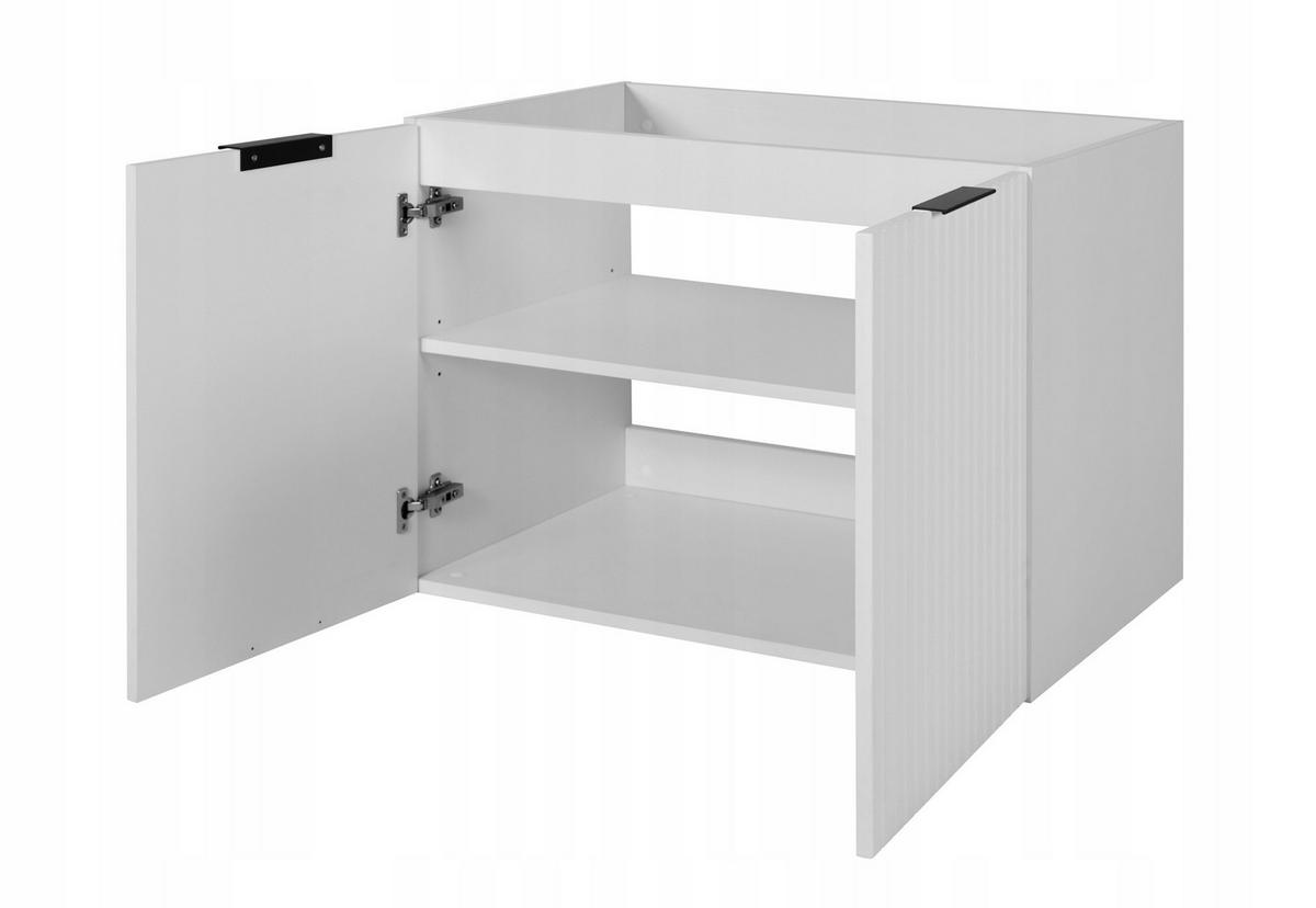 WASCHBECKUNTERSCHRANK FLOW + Platte Weiß matt 160/57/46 cm - Weiß, Holzwerkstoff (160/57/46cm) - Rodan