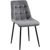 STUHL Samt dunkelgrau - Dunkelgrau/Schwarz, Textil/Metall (47/89/61cm) - CLP