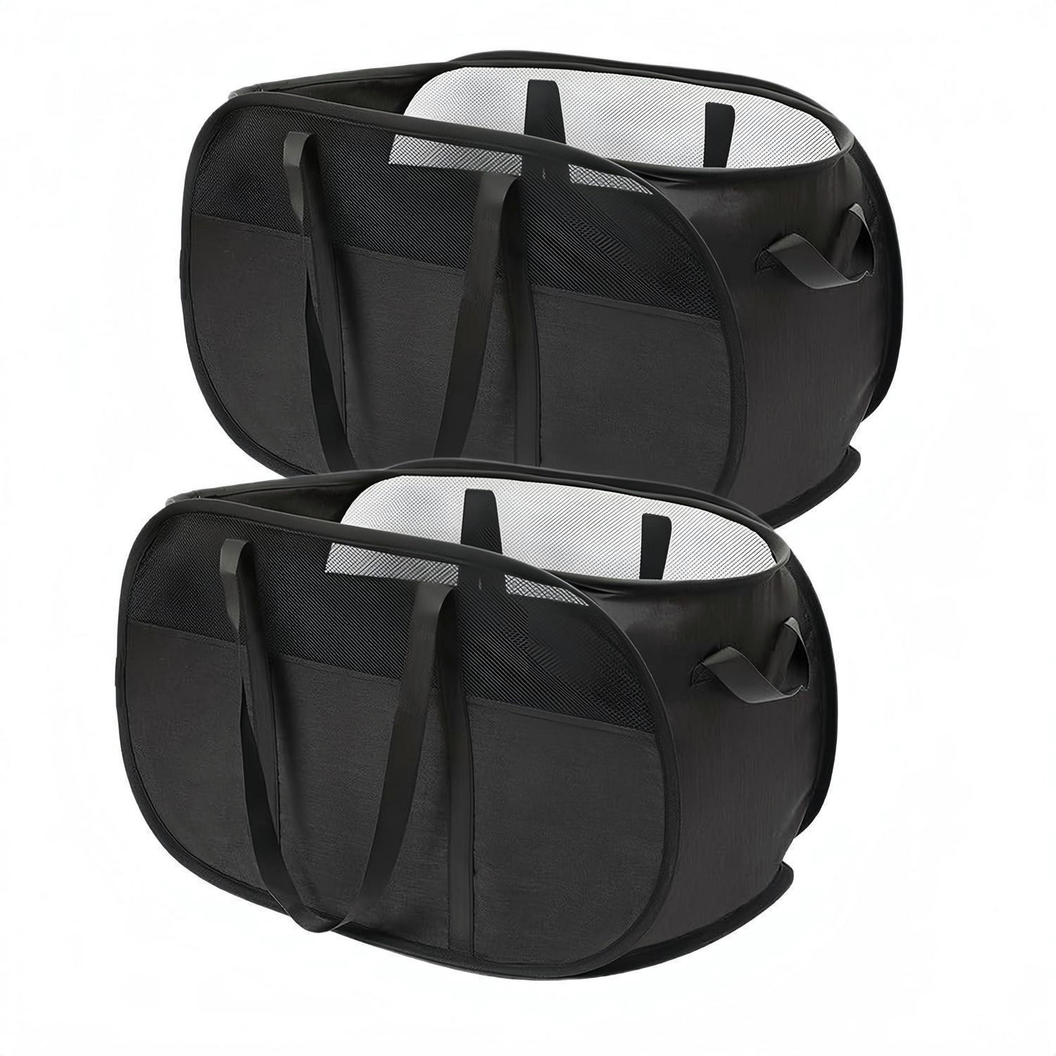 WÄSCHEKORB 2er-Pack faltbar 65 Liter Schwarz - Schwarz, Textil (35/33/58cm)