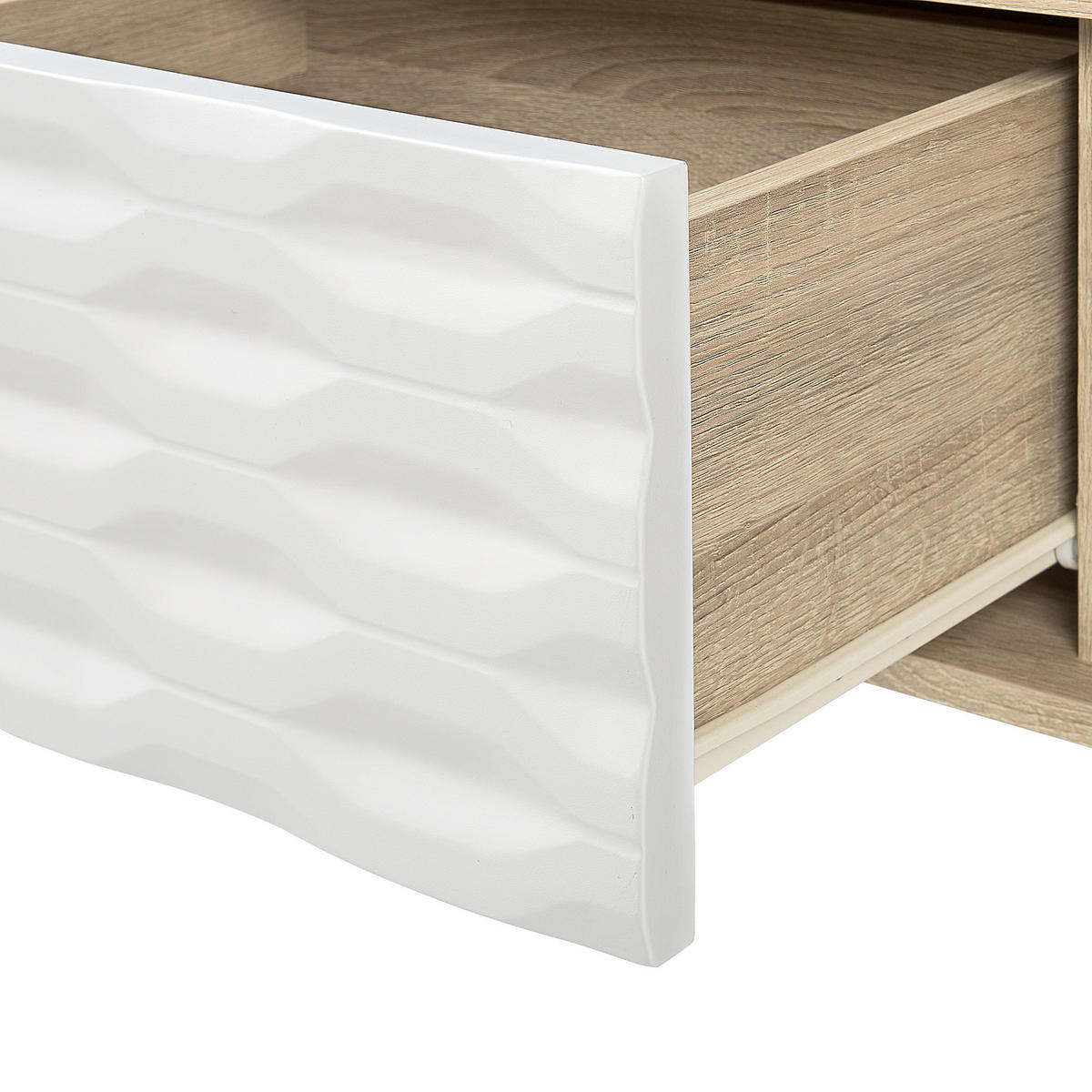 COUCHTISCH heller Holzfarbton/weiß rechteckig 60/120 cm Swansea - Hellbraun/Weiß, Holzwerkstoff (60/120/46cm) - Beliani
