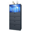 KOMMODE Pino Fronten in Anthrazit matt - Dunkelgrau/Anthrazit, Holzwerkstoff (56/125/36cm) - Vladon
