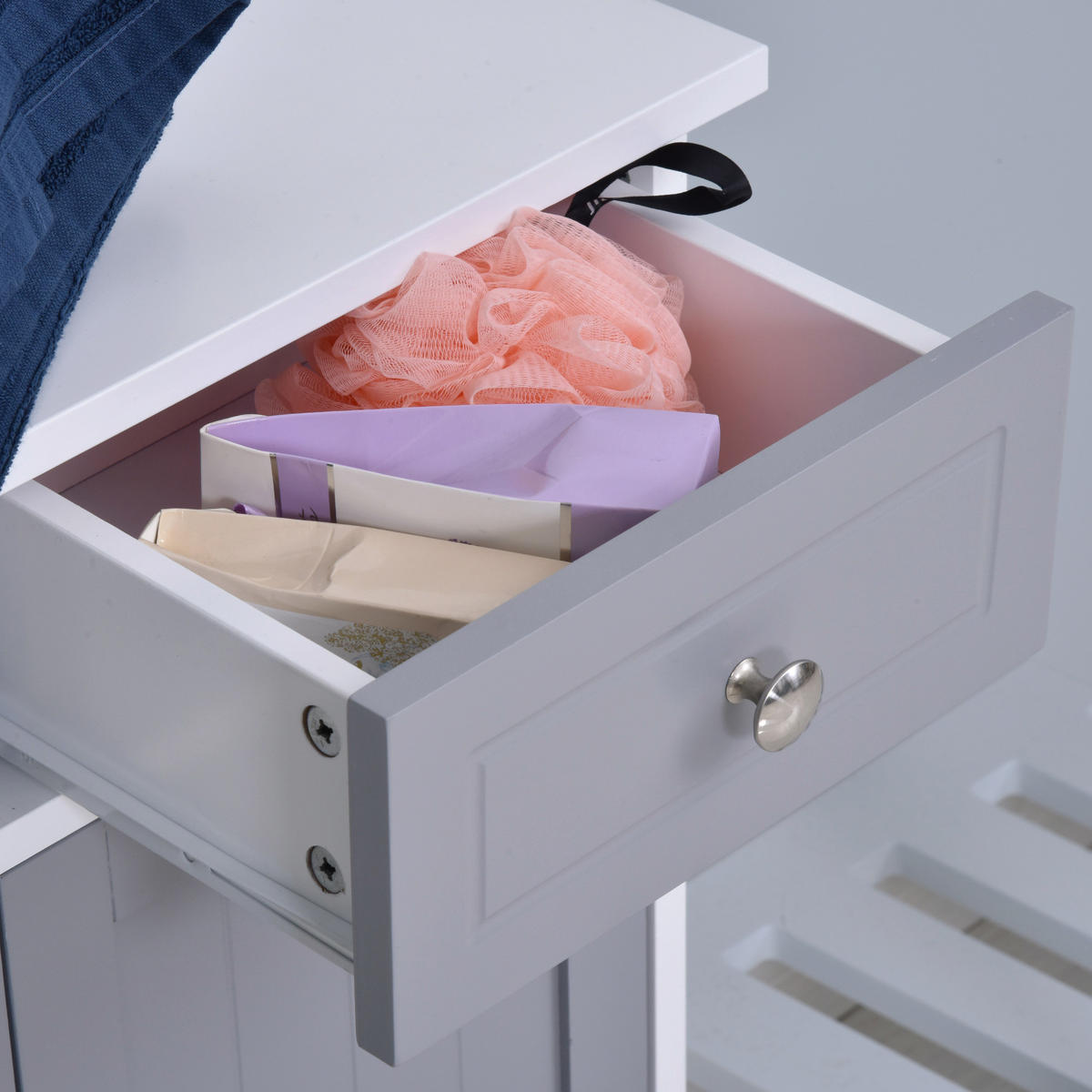 MIDISCHRANK DE-17310 mit 2 Schubladen & verstellbarem Regal Grau - Grau, Holzwerkstoff (30/75/60cm) - ComfortXL