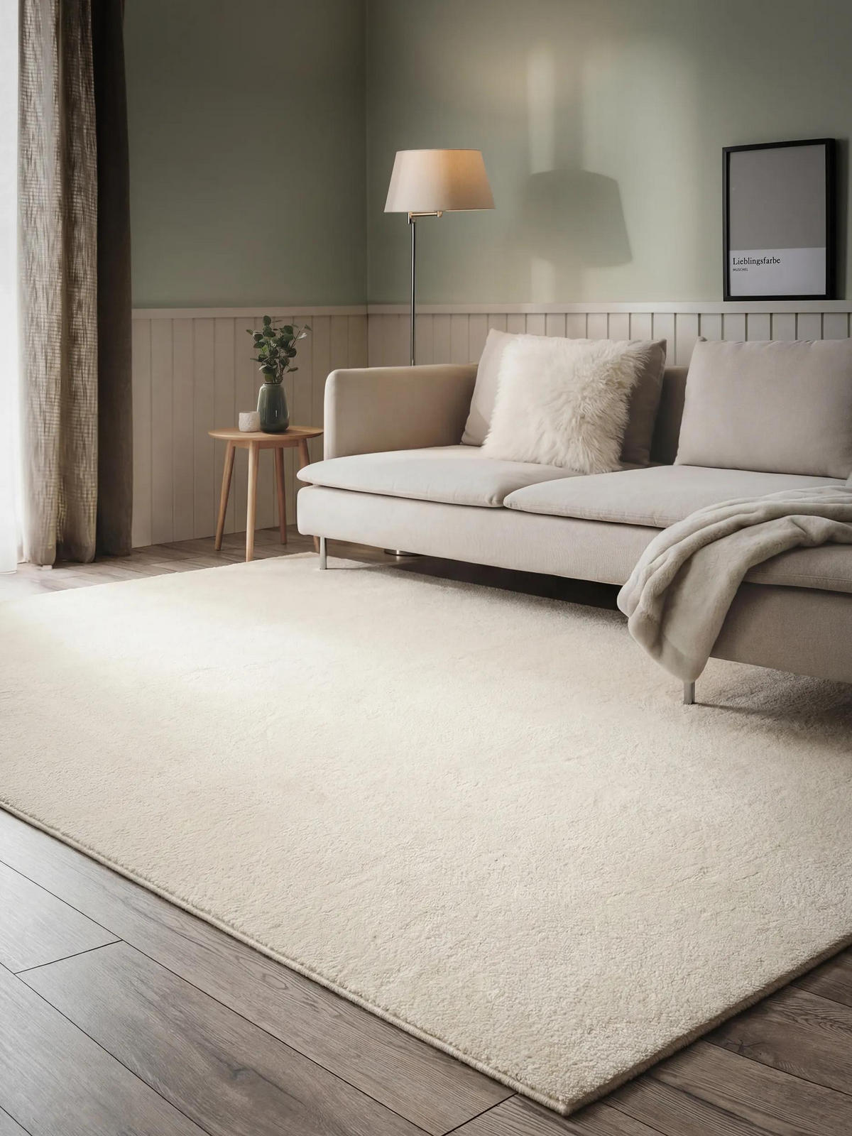 PREPROGA Shaggy v barvi sodasto bele barve 200x290 cm - bela, tekstil/naravni materiali (200/290cm) - benuta Nest