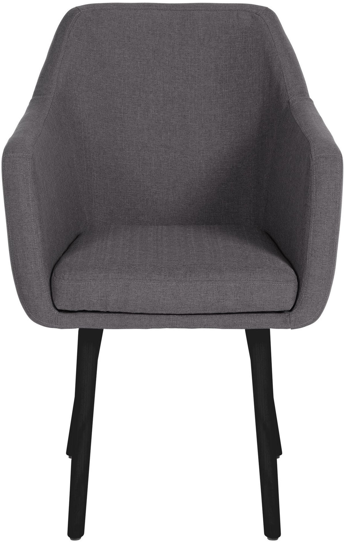 ARMLEHNENSTUHL Stoff dunkelgrau - Dunkelgrau/Schwarz, Holz/Textil (61/88/57.5cm) - CLP