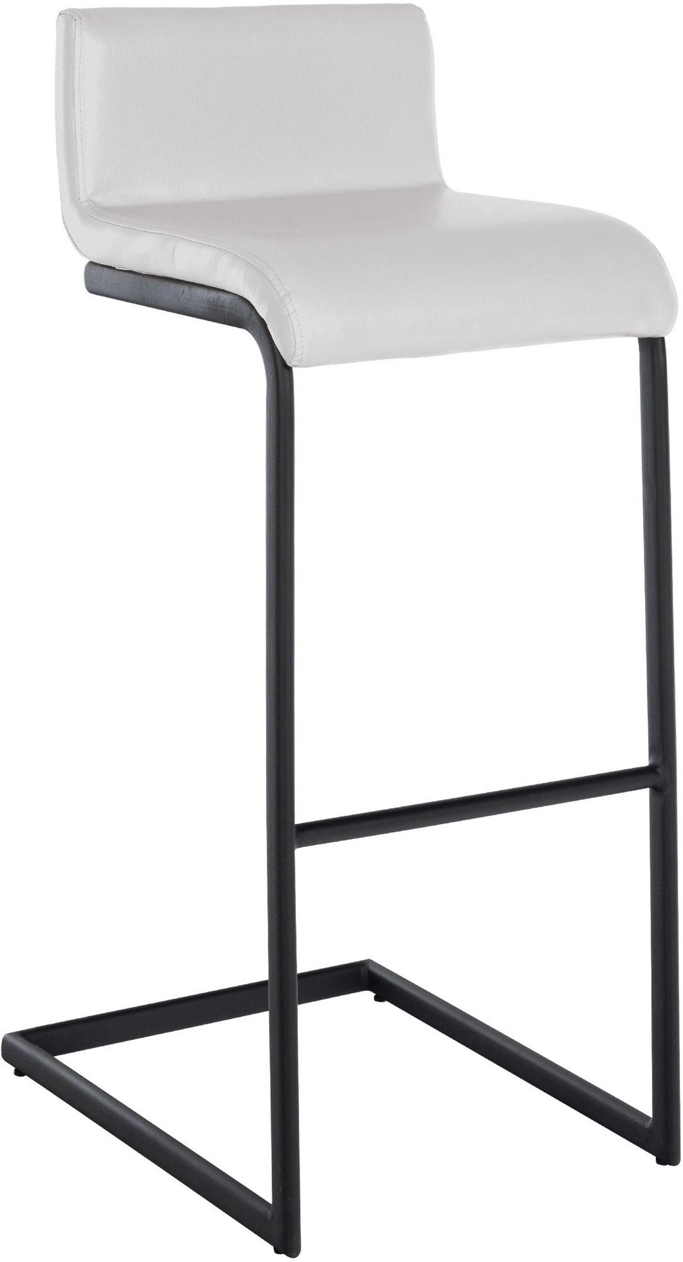 BARHOCKER New Orleans Kunstleder B weiß - Schwarz/Weiß, Kunststoff/Metall (40/96/50cm) - TPFLiving