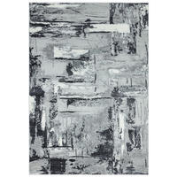 TEPPICH Velours abstrakt mit Metallic-Akzenten Stadtmuster pflegeleicht PARMA-Felino, Silbergrau 200x290 cm - Silberfarben, Textil (200/290cm) - KADIMA DESIGN