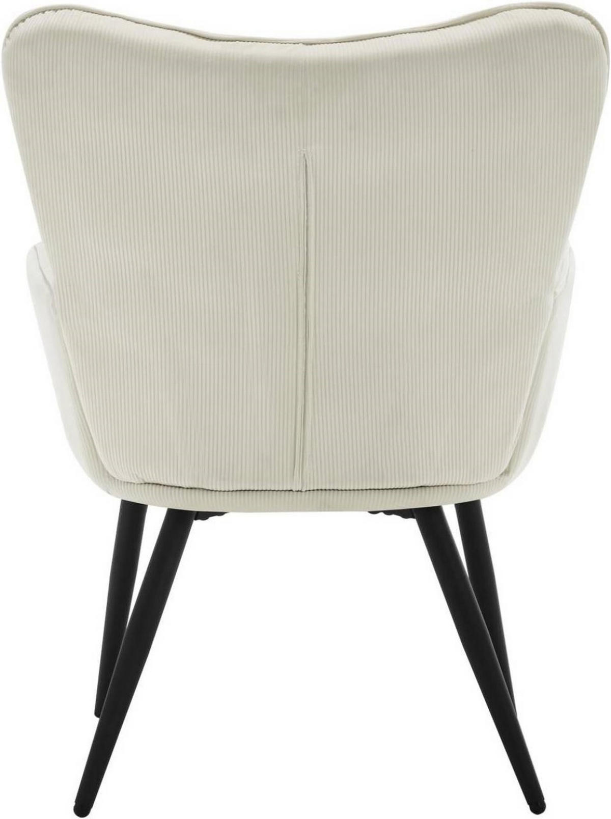 RELAXSESSEL mit Cordbezug , Metallbeine, Cremeweiß - Creme/Schwarz, Textil/Metall (63.5/87/68cm) - Woltu